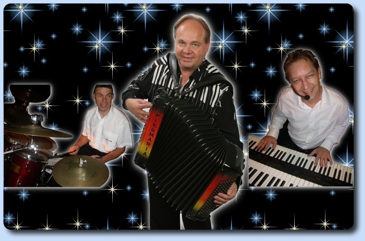 Laurent Kuchna � la batterie, Patrick � l'accord�on et Patrice Kroll aux claviers